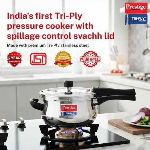  PRESTIGE SVACHH TRI-PLY HANDI PRESSURE COOKER 3 LITRE - Alternate View